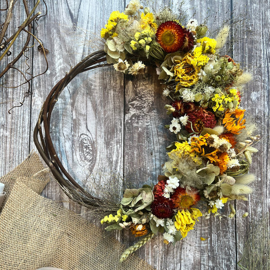 Dried flower wreath